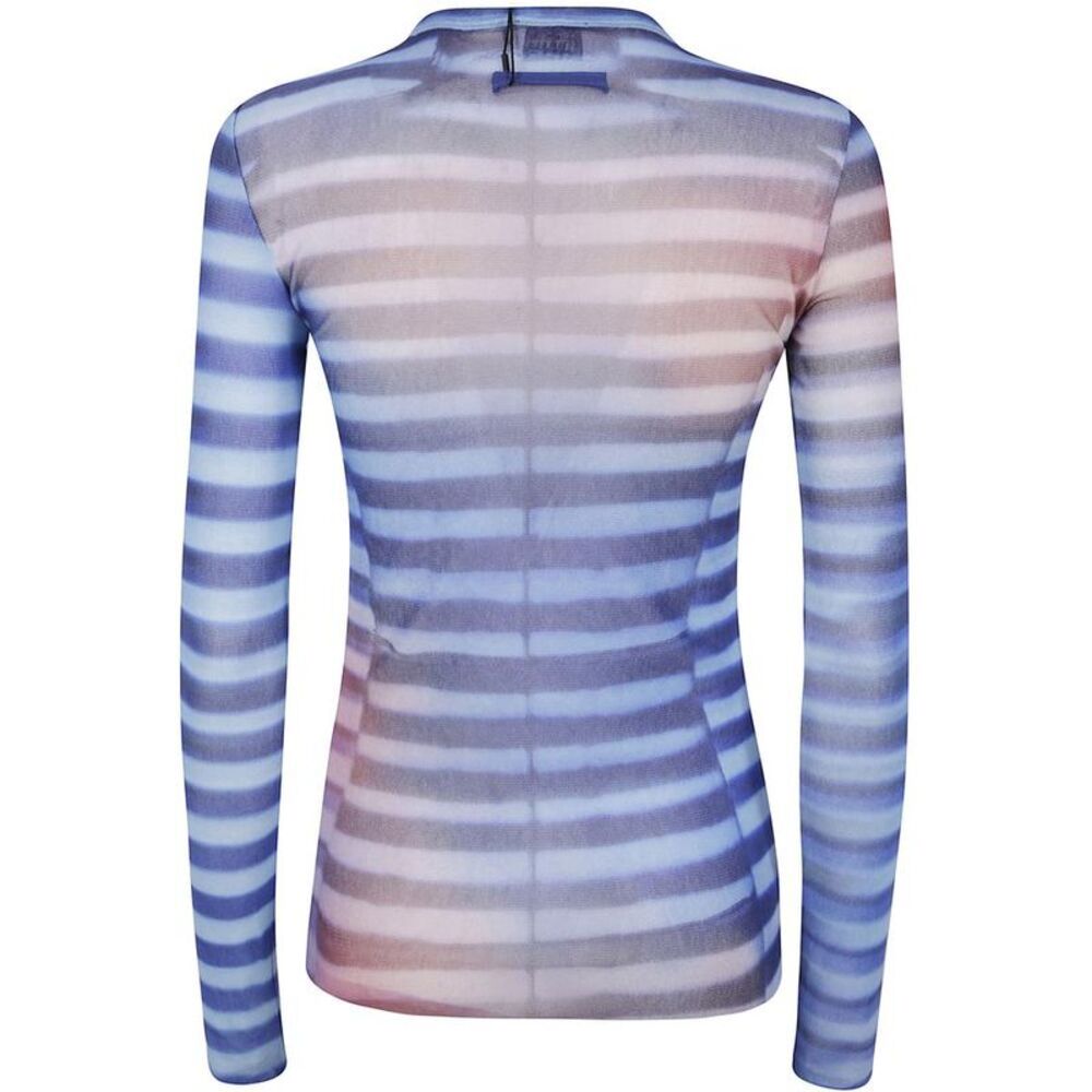 JEAN PAUL GAULTIER Mesh Striped Long Sleeve Top Women MULTICOLOUR T-Shirts & - Picture 2 of 4